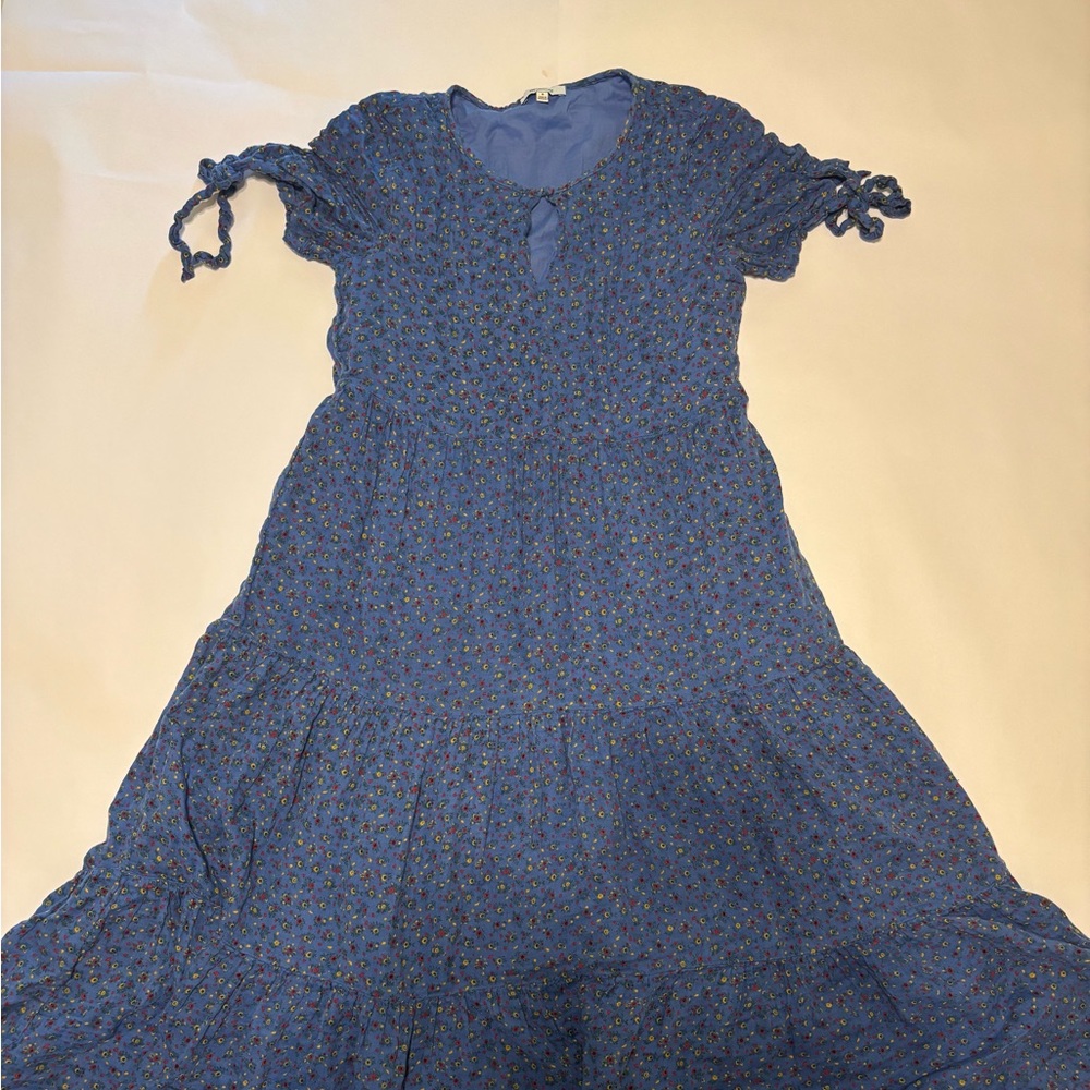 Madewell Blue Floral Midi Dress
